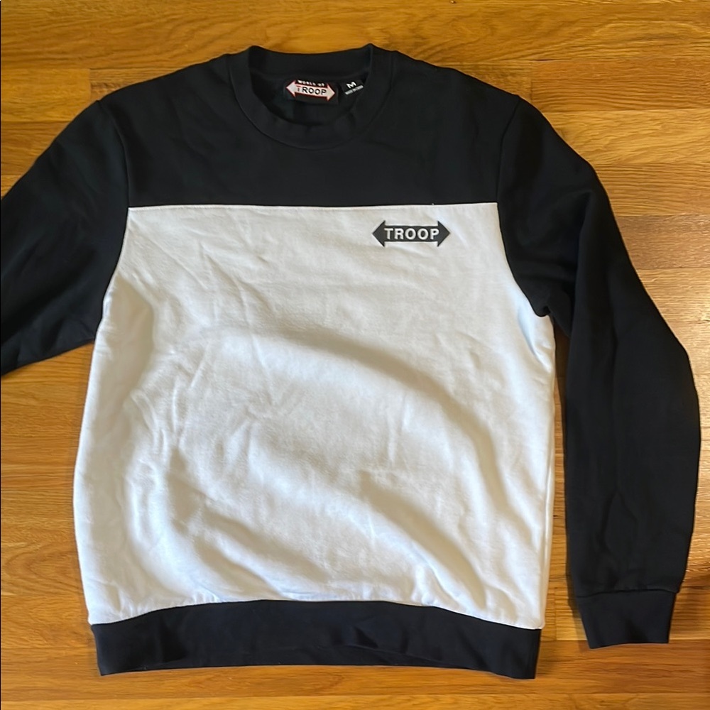 Troop Cobra Club Black and White Crewneck Sweater with gold Design